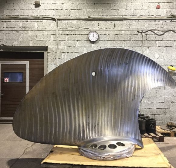 Skewed CPP blade 3500 kg, stainless ICE-Class welding repair